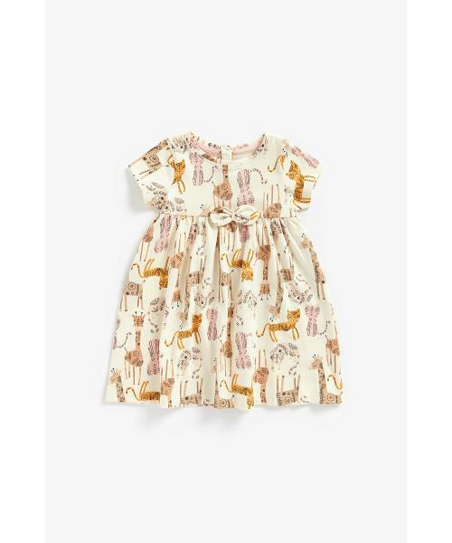 Mothercare Cream Abstract Cotton Girls Dress
