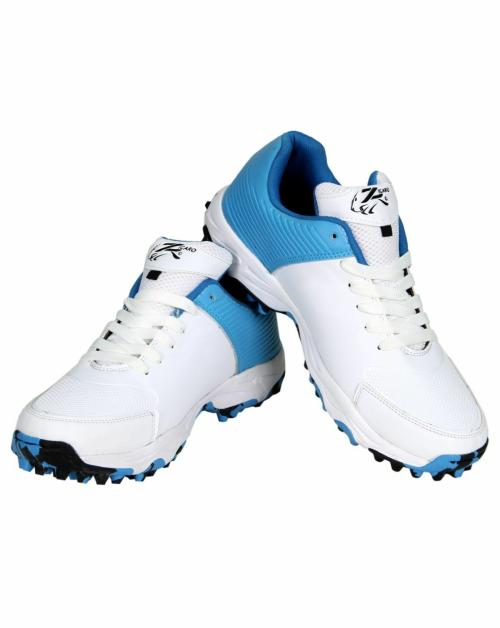 Zigaro Hub-D White Sky Cricket Rubber Shoes For Men