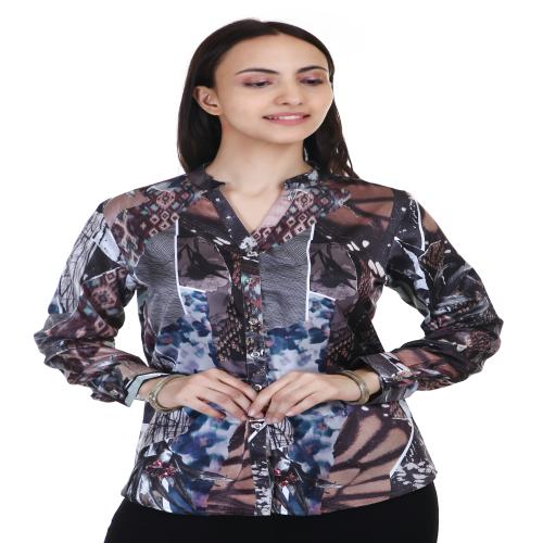 Be Dressed Women's Imported Lycra Top with Bend Neck|Brown top
