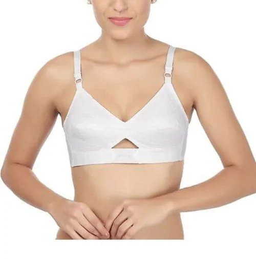 PIKVY Women White Cotton Non Padded Bra Very Soft & Comfortable (Pack of 1_ 40B)