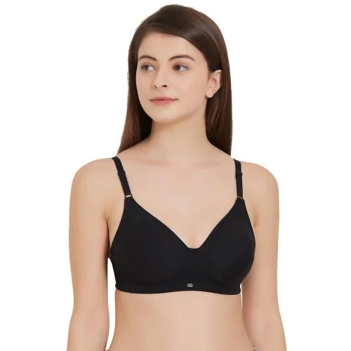 Buy SOIE- Black Full Coverage Seamless Cup Non Wired Bra-Black-36D
