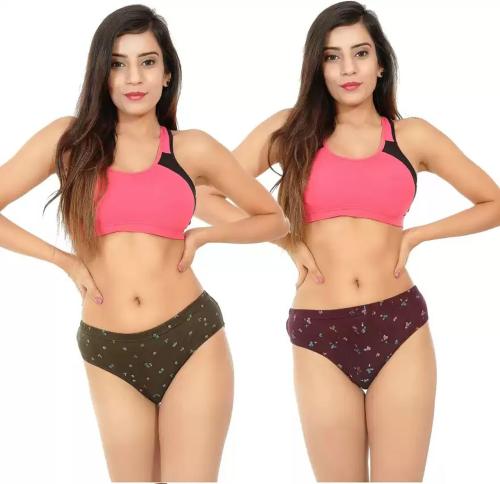 Cavenders Multicolor Cotton Blend Pack of 2 Womens Hipster Panties
