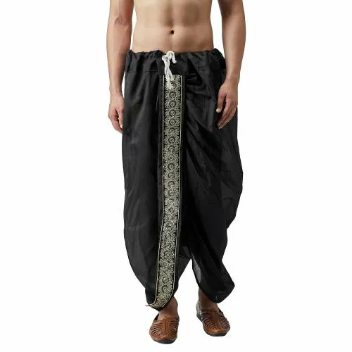 FANZI Black Border Dhoti for Men