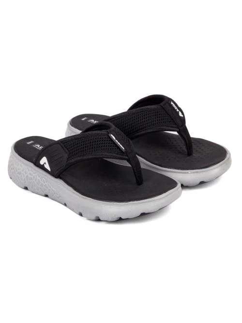 ADDA Men Black & Grey Thong Flip-Flops