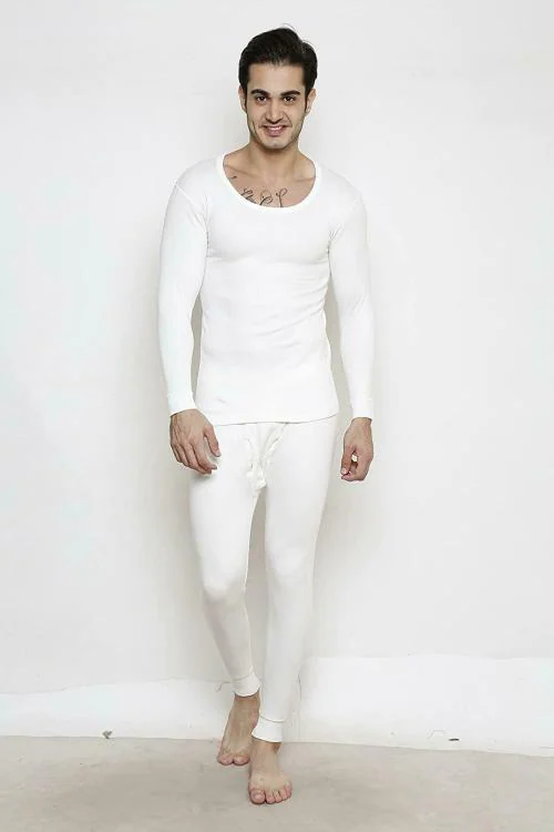 Prince Men White Cotton Thermal Sets