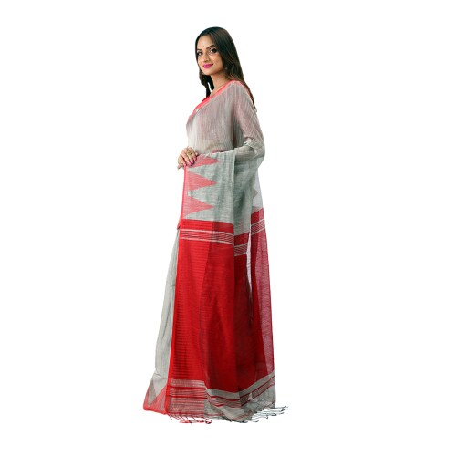 BiGikon IKON Handloom Temple Cotton Saree With HandBag Free