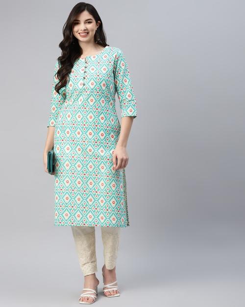 Aarika Women's Firozi Party Wear Kurti