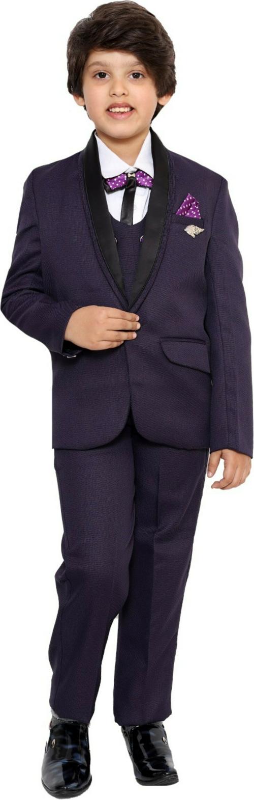 Fourfolds Boys Purple Polyester set