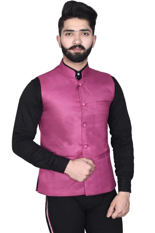 DUNDUBHI PINK NEHRU JACKETS