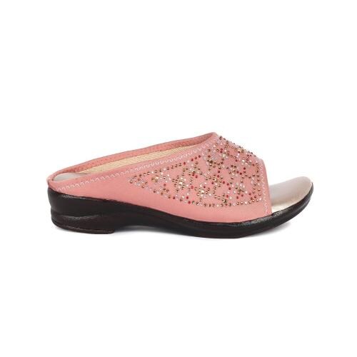 BIG BIRD FOOTWEAR EVA Lycra Shine Stone Slip-on Flat Sandals for Women & Girls