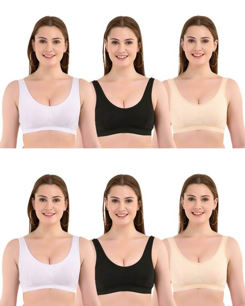 Ansh Fashion Wear Regular Wear Sports Bra - Pack of 6