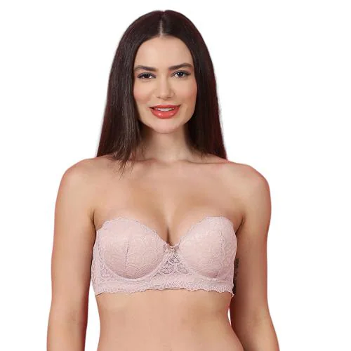 PrettyCat Women Beige Lightly Padded Balconette Bra