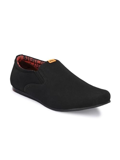 Hitz Black Casual Slip-On Shoes for Men