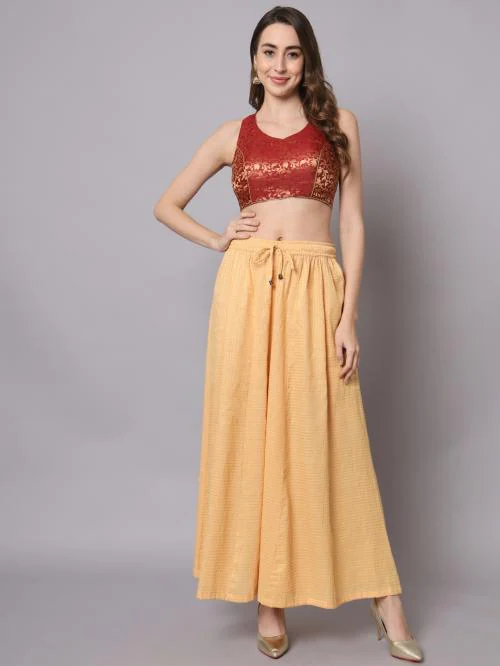 ND & R Women's Readymade, Halter Neck and Sleeveless Ladies Saree Blouse Choli. Color Maroon