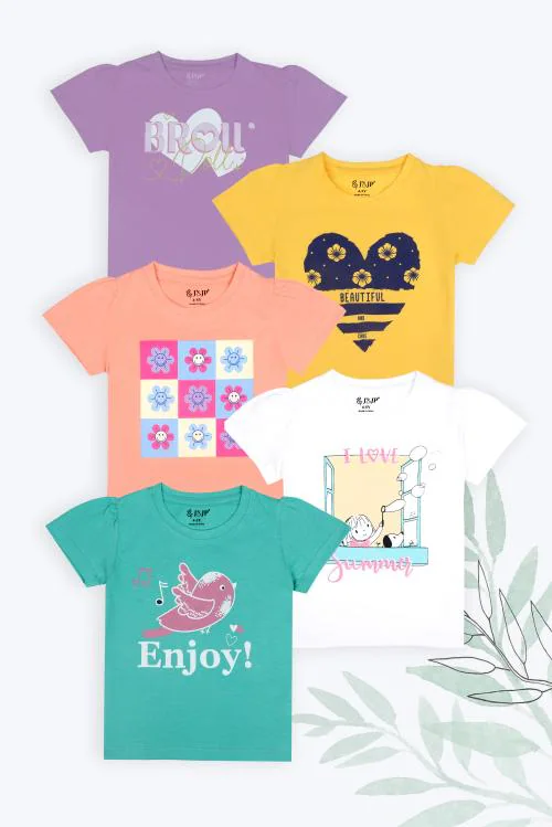 J & JP Girls Tshirts Trendy collctions - 11-12 Y