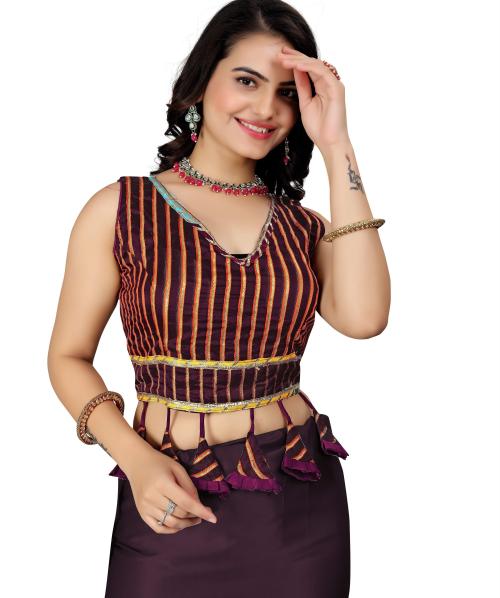 Murliwala CREATION Women's Phantom V-Neck Readymade Blouse