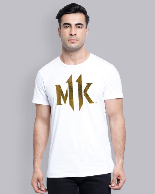 Young Men Mortal Kombat Printed White Tshirt
