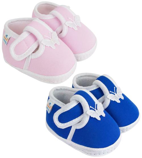 Buy Neska Moda 0 To 3 Months Set of 2 Pair Butterfly Velcro Baby