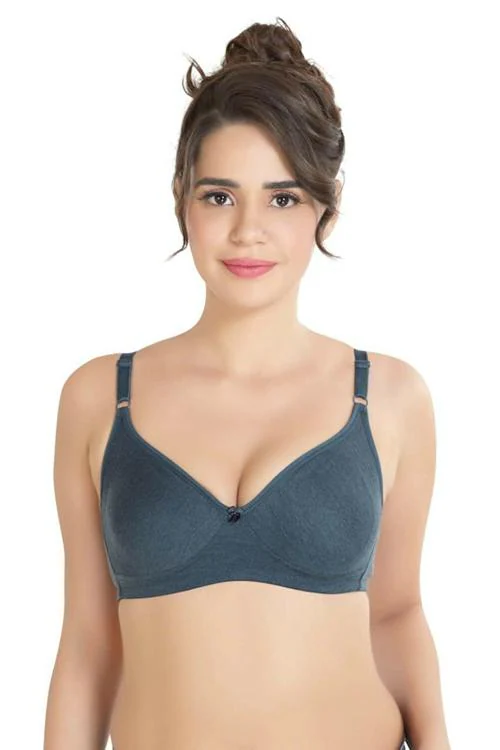 Alies Exclusive Non Padded - Thin Foam Lining Bra to Avoid Nipple Show Bra for Women -32 b cup / navy blue
