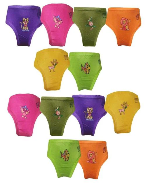 MRB Boys Multicolor Print Cotton Multi Pack of 12 Briefs