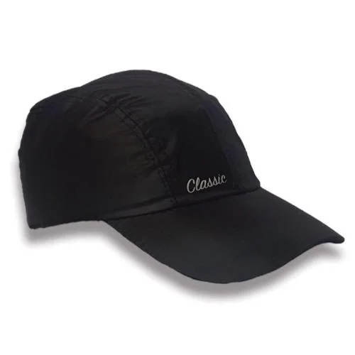 Classic Caps - Monsoon Cap with Good Nylon Fabric & Water Resistance (Black)