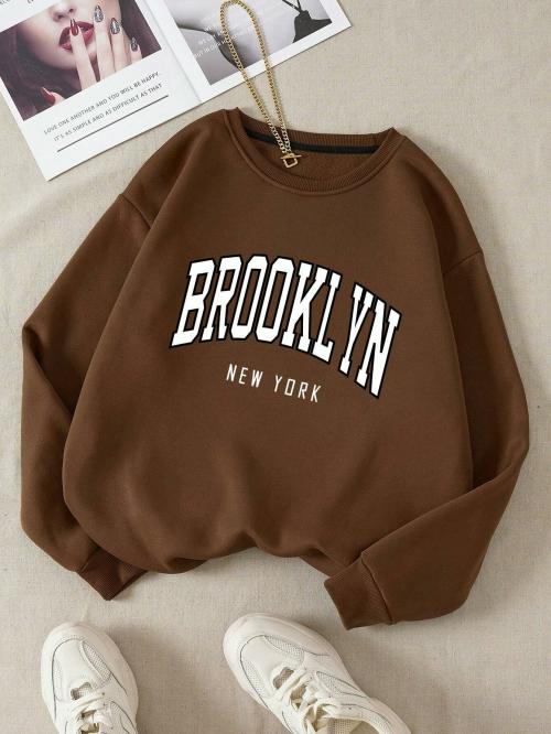 Fabrange Brooklyn Graphic Coffee Brown Sweatshirt
