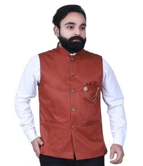 BizzEie Men's RUST Director Ethnic Jacket