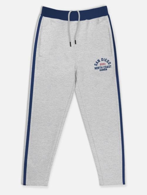 HELLCAT Grey Trendy Solid Cotton Blend TrackPant for Boys