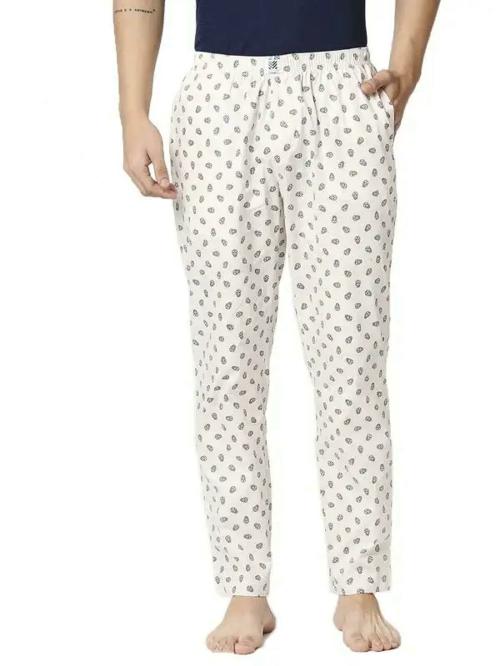 Manaca Men White Printed Cotton Pyjamas