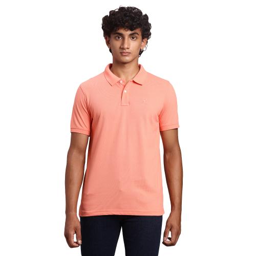 Parx Regular Fit Solid Orange T-Shirt