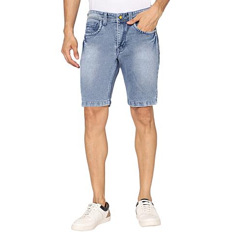 True Colors Of India Solid Men Denim Light Blue Denim Shorts