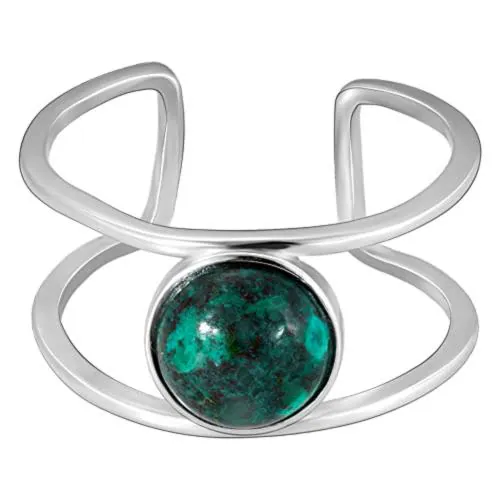 Giva Sterling Silver One Size Green Life Ring