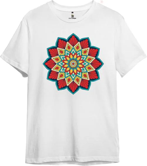 B & E Lifestyle Men White Printed Pure Cotton Round Neck T-Shirt (L)