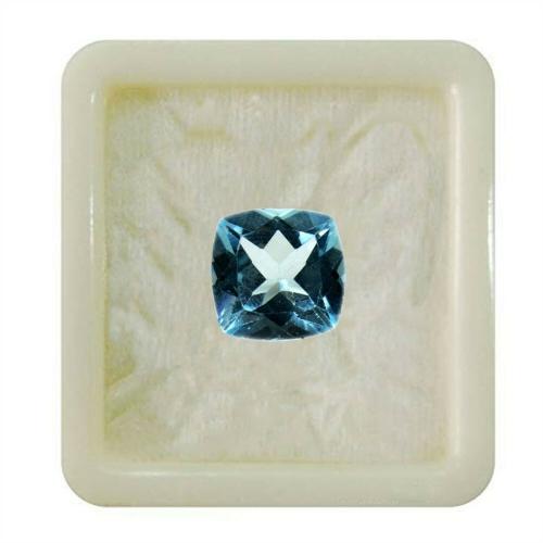 55Carat Natural Blue Topaz at Wholesale Rate Fine Quality 6.25 Ratti 5.68 Carat Cushion Shape Neela Pukhraj 1 Pcs