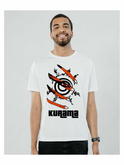 Mad Over Print Anime Naruto Kurama Men's T-shirt