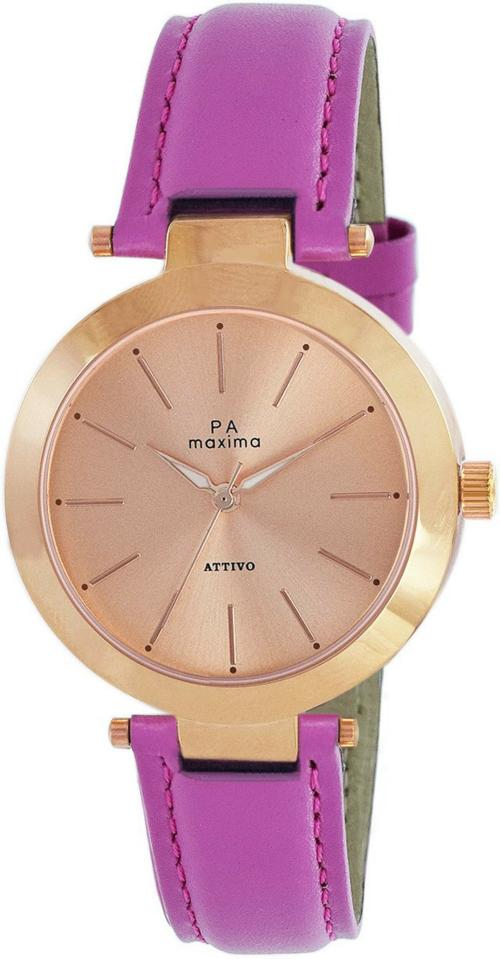 Maxima Analog Rose Gold Dial Pink Strap Watch For Women (O-56903LMLR)