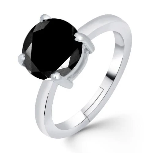 Zalkari Essential 925 Sterling Silver Womens Solitaire Daily Wear Ring