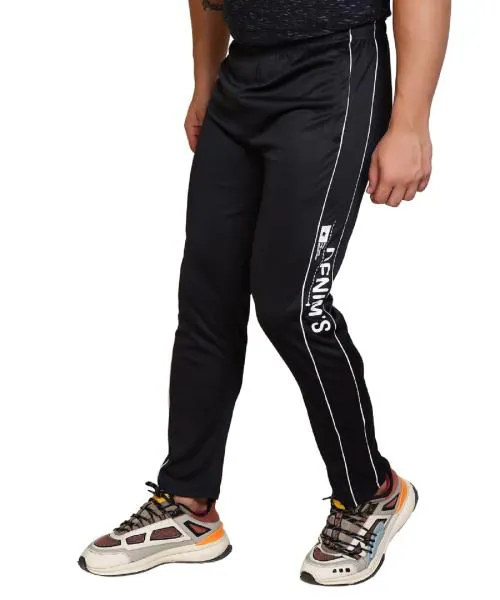 Woofit Track Pants Men Denim's Printed Track Pants - Lower For Mens & Boys Trackpants Black(M)
