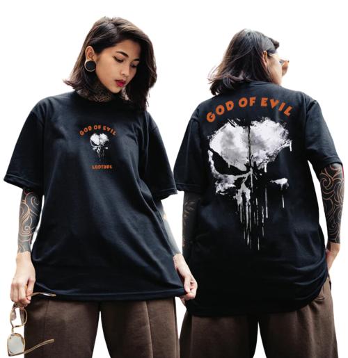 Leotude Women's Casual Printed Round Neck, Oversized Longline Drop Shoulder Boho Style T-Shirt