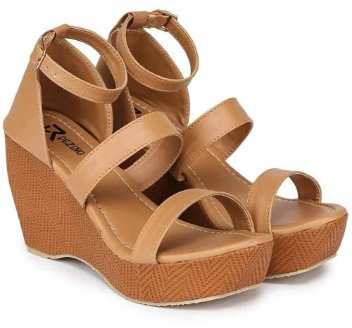 R Dezino's Trendy Brown Heel Sandals For Women