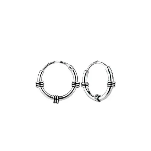 ELOISH 92.5 Sterling Silver Small Hoop Earrings for Girls, Kids, Teenagers (3SIDEROPEBALI)