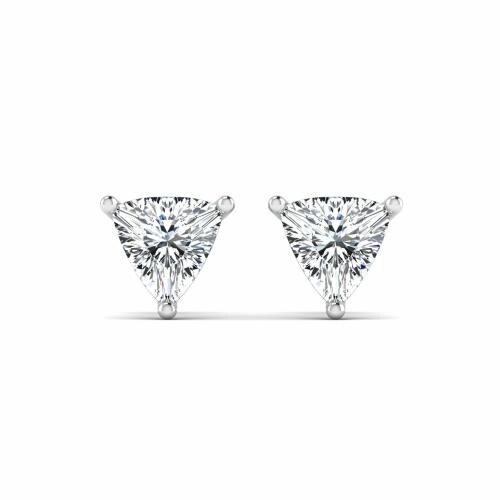 FIERY FLAIR 925 Silver 8mm Trillion Cut CZ Stone Stud Earrings For Women