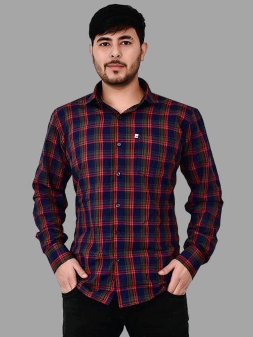 Marc Laurent Men Regular Fit Checkered Spread Collar Casual Shirt