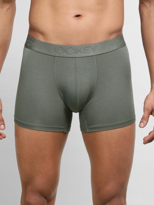 Jockey Men's Gun Metal Solid Modal Trunks