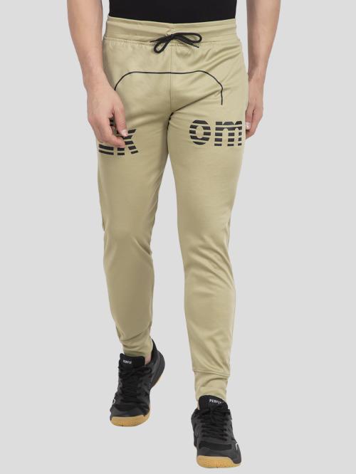 Ekom Men Printed Brand Logo Trackpant Joggers - Pista