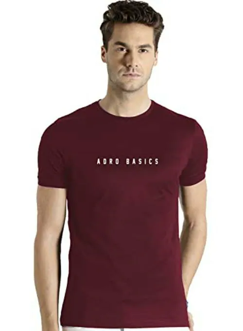 Buy ADRO Men Maroon Printed Cotton T-Shirt (XL) Online at Best Prices ...