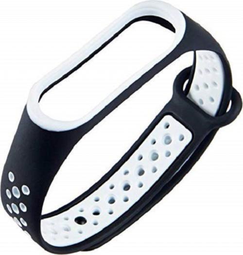 Askovid Black And White Two Tone Multi Holes Design Replace Smart Band Strap