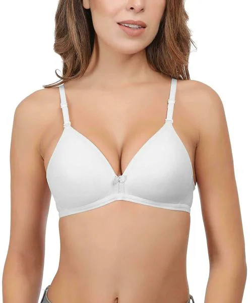 Eve's Beauty Women White 36B Cotton Padded Bra (36B)