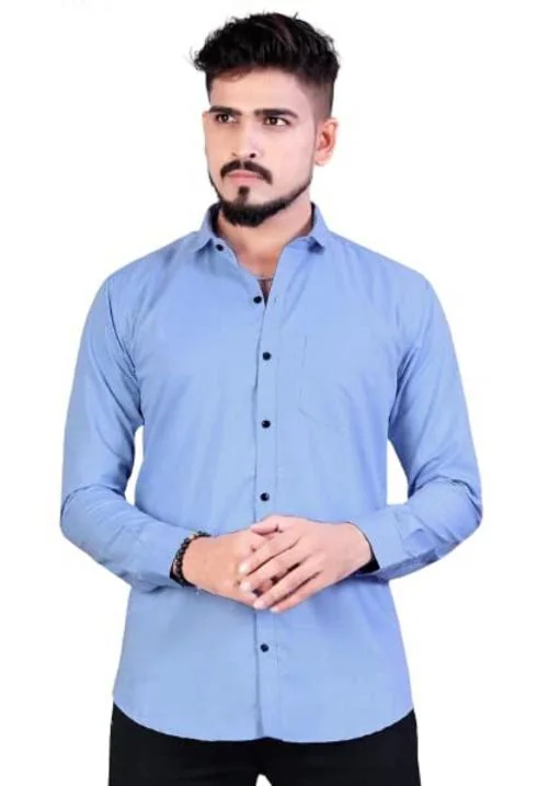 BALESHWAR Man's Solid Slim Fit Casual Shirt for Men (Shirts-SYBL-L)
