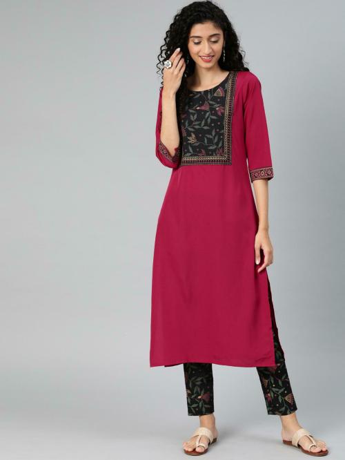 Ziyaa Women's Pink Tie & Dye Straight Kurti